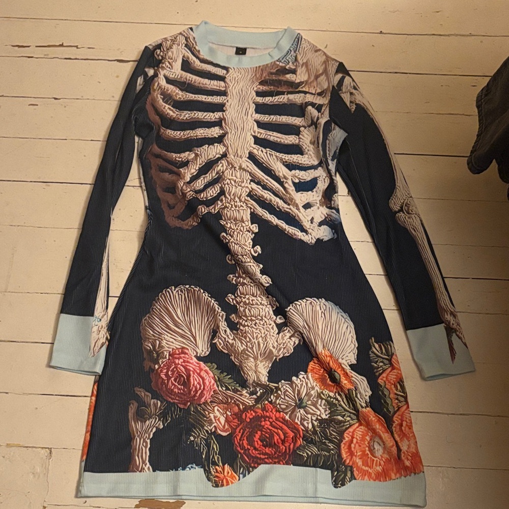 Floral Skeleton Print Dress